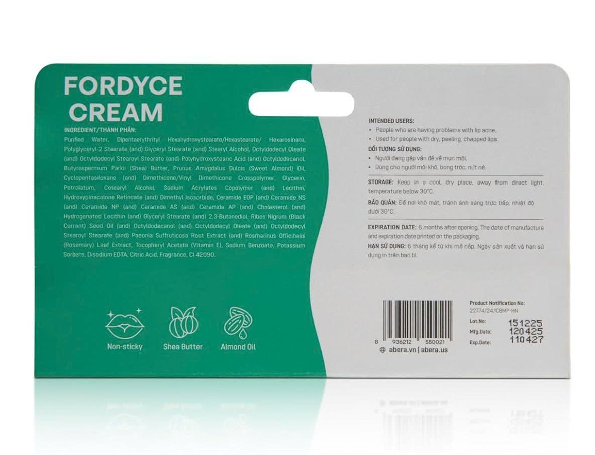 Abera Fordyce Cream | Moisturizing Lip Care with HPR
